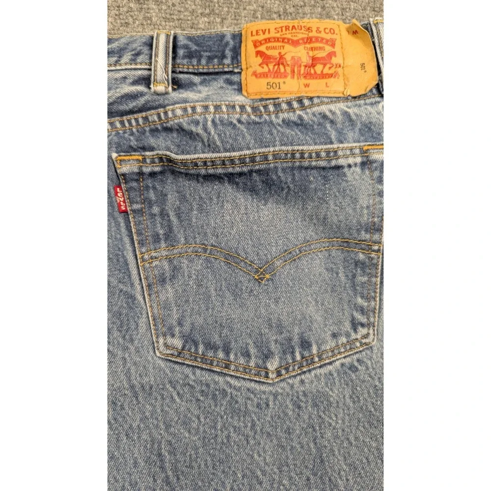 Levis‎ 501 Original Fit Jeans Mens 60x30 Big Tall Button Fly Light Wash Denim